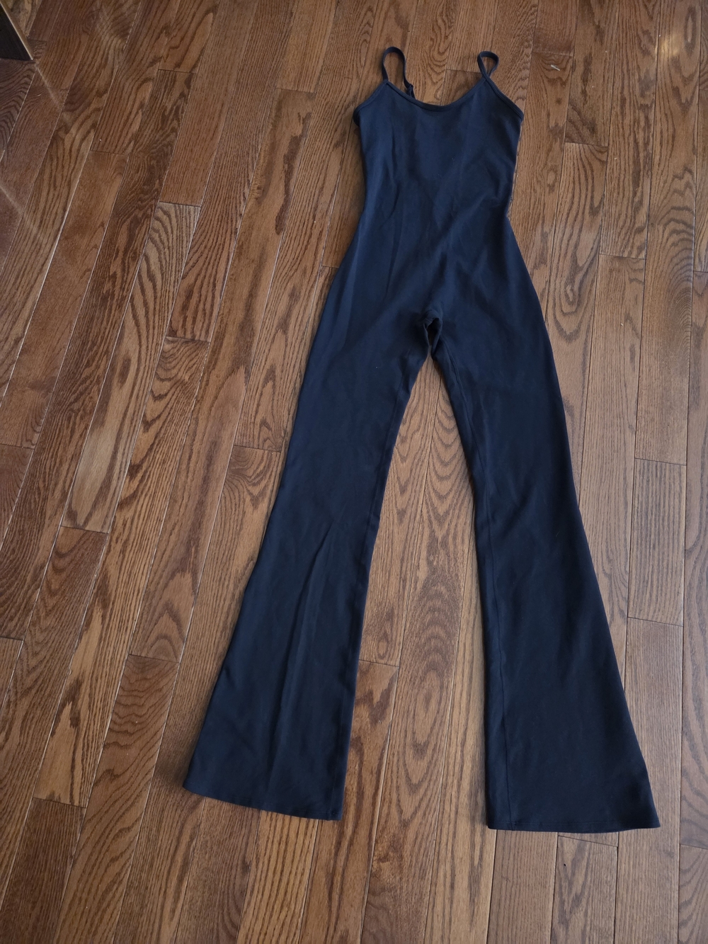 Black Alp Yoga Spaghetti-Strap Flared Jumpsuit